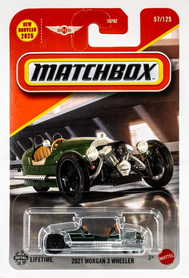 2025 Matchbox #57 2021 Morgan 3 Wheeler BRITISH RACING GREEN | FSC - Image 1 of 1