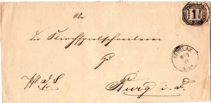 NDP 1871, 1 Gr. Dienst auf Brief m. rs. Amtssiegel v. K1 Eddelak n. Burg  - Picture 1 of 2