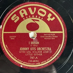 10" 78 RPM-Johnny Otis Orchestra-Hangover Blues/Little Esther-I Dream/Savoy 787 - Foto 1 di 4