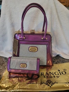 Brangio patent purple bling purse new with tags w/ matching new wallet dust bag - Picture 1 of 15