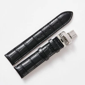 Correa de correa de reloj de cuero negro de 20 mm hecha para Seiko Seiko Diver's SSC017, SKX013 - Imagen 1 de 5