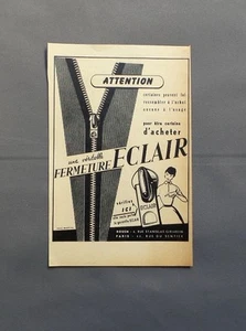 PUB PUBLICITE ANCIENNE ADVERT CLIPPING 130517 / UNE VERITABLE FERMETURE ECLAIR - Imagen 1 de 1