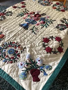 Hand Machine Made Quilt Wall Hanging Lap 58 x 48 - Picture 1 of 12