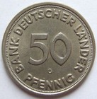 Münze 50 Pfennig 1950 G Bank Deutscher Länder in fast Stempelglanz
