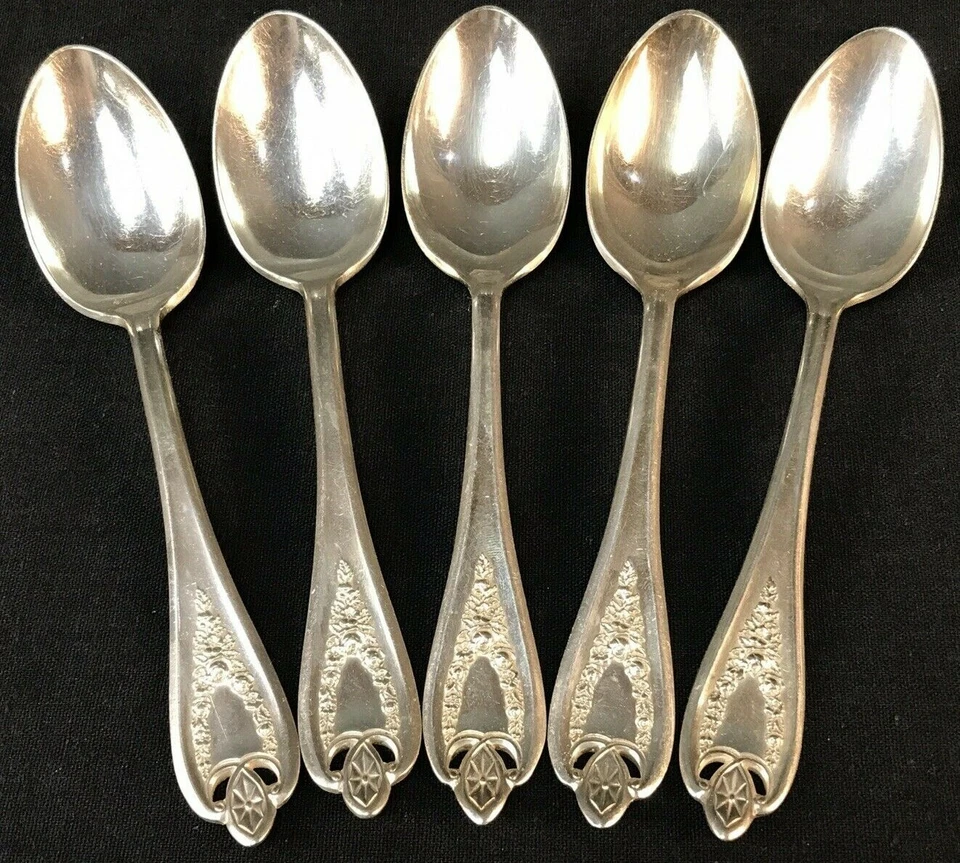 Чайная ложка 5 x 1847 Rogers Brothers Old Colony 6 дюймов XS тройная посеребренная  - Изображение 1 из 4