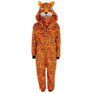 Kids Girls Boys A2Z One Piece Soft Fluffy Tiger Halloween Costume 7-14 Yr - Picture 1 of 6