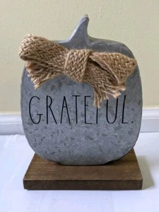 Rae Dunn Magenta Galvenized Metal Table Top Signs Grateful Pumpkin - Picture 1 of 4