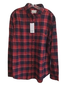 Nwt $24.99 Goodfellow By Target Long Sleeve Pocket Flannel Shirt RipeRed Sz XL M - Picture 1 of 10