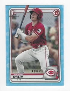 Bowman Draft Prospects 2020 #BD-116 Jackson Miller Sky Blue Parallel #'d 488/499 - Imagen 1 de 2
