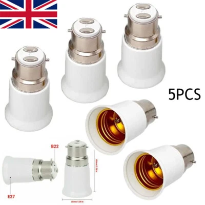 5PCS Light Bulb Adaptor Bayonet Edison Screw E27 to B22 Lamp Convert MAX 15 WATT