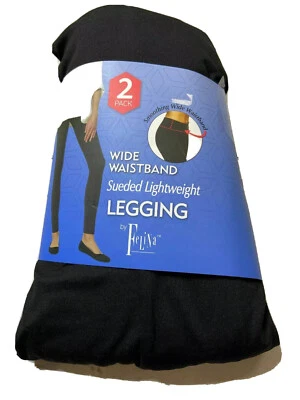 Felina 2 Pack Black Leggings Wide Waistband Sueded Lightweight Size Small - Image 1 of 3