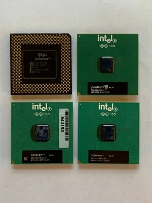 4 Intel Processors: Celeron 800MHZ SL4TF (2), 500MHZ SL3FY, Pentium 933MHZ SL4C9 - Image 1 of 2