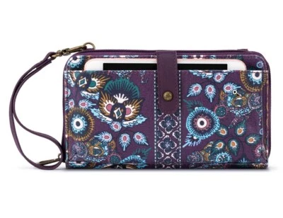 NUEVO CON ETIQUETAS Sakroots Grande Smartphone Muñequera Bandolera Violeta Tapiz Mundo ENVÍO INTERNACIONAL Foto 1 de 4