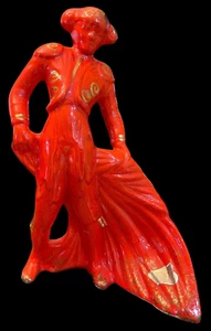 De Colección Matador Bull Fighter Cerámica Roja y Dorada De Korvettes Store Grande 11.5" H - Imagen 1 de 15