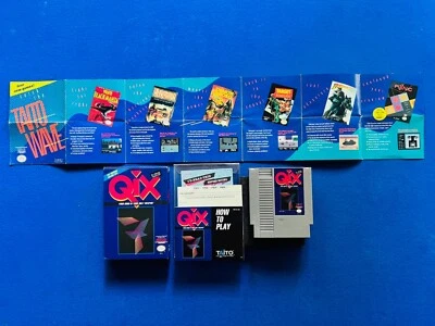 Qix NES Nintendo 100% CIB Complete Box Manual TAITO Insert + Registration Card - Image 1 of 4