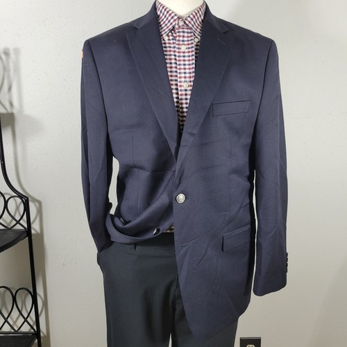 Blazer cappotto sportivo uomo Michael Kors due bottoni lana blu navy profondo poli twill 44R