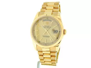 Rolex Day-Date President Champagne Solid 18k Yellow Gold Watch New Style 118238 - Picture 1 of 7