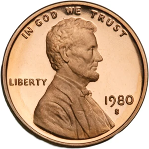 1980 S LINCOLN CENT GEM DCAM PROOF from PROOF set - Picture 1 of 2