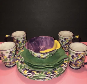 Temp-tations by Tara Figural Floral Violet 12 Piece Set - Picture 1 of 12