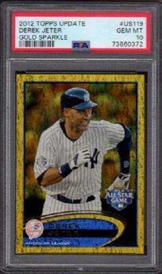 2012 Derek Jeter Topps Update Baseball Card #US119 Gold Sparkle Graded PSA 10 - Image 1 of 2