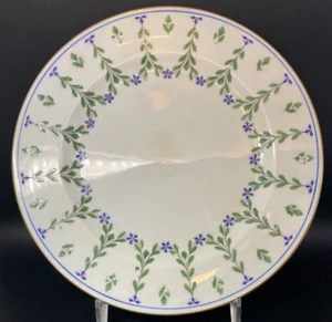 8-3/4" Minton Green Garland Blue & Red Flowers Gold Edge Dinner Plate - Picture 1 of 14