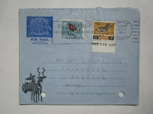 Carta aérea del aerograma de Uganda 1968 a Noruega - Imagen 1 de 2