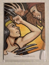 X-23 and Lady Deathstrike - 2022 Marvel Masterpieces sketch card by Elise Strong