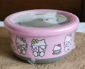Sanrio Hello Kitty Ramen / Salad / Soup Bowl , Stainless Steel, 730 ml with Lid