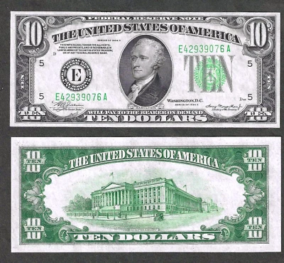 1934-A  $10  RICHMOND, VIRGINIA  FEDERAL RESERVE NOTE  SUPER GEM CRISP NEW! - Image 1 of 2