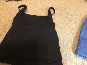 Lands End Tankini Swim Top Size 6 Black. Spandex Lining. Underwire Bra - Picture 1 of 5