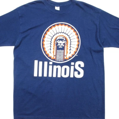 CAMISETA VINTAGE UNIVERSIDAD DE ILLINOIS TALLA GRANDE HECHA EN EE. UU. Foto 1 de 4