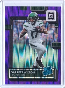 2022 Panini Donruss Optic Garrett Wilson Purple Shock Prizm RC Rated Rookie 206 - Picture 1 of 2
