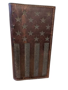 Cartera Twisted X Rodeo Estrellas y Rayas Cuero Bandera Americana Vaquero Occidental - Imagen 1 de 2