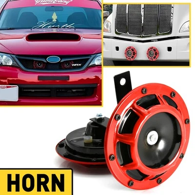 Kit de bocina de aire para coche 2 piezas 12V 115dB súper fuerte compacto tono explosivo rojo Foto 1 de 4