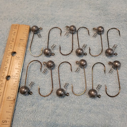 Shakey Head Stand Up Jigs 1/4oz. 3/0 size Un-painted Spring Lock 12 ct ...