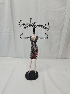 S.S.Sarna NINI Maniquí Organizador de Joyas Negro Plata Mini Vestido Talla 13X6.3/8 - Imagen 1 de 8