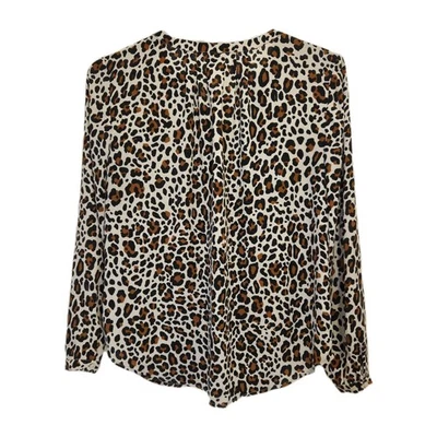 Talbots Top Women's Large Leopard Print Pullover Long Sleeves Polyester EUC  - Image 1 of 4