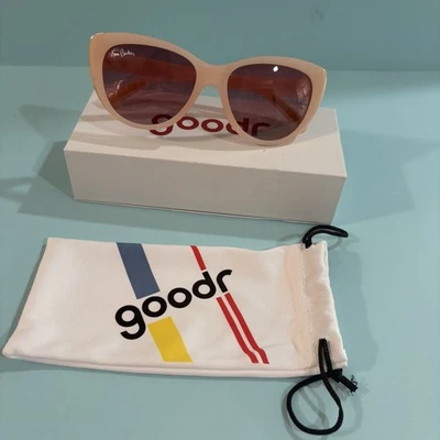 Goodr Runway Sunglasses STOP AND SMELL THE ROSÉ  Kara Goucher Polarized New NIB  - Image 1 of 4