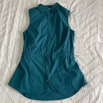 Athleta levitate poplin tank in borealis green - Image 1 of 4