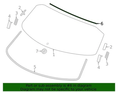( 1 ) GENUINE HONDA 73226-SZW-000 Rear Window Dam-Upper 2013-2018 Acura RDX - Image 1 of 2