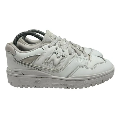 New Balance 550 Men’s Size 7 US Triple White Leather Athletic Shoes GSB550WW - Image 1 of 4