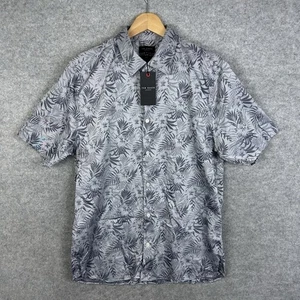 Ted Baker Shirt Size 5 (XL) Casual Short Sleeve Floral Beach Blue NEW RRP: £90 - Picture 1 of 14