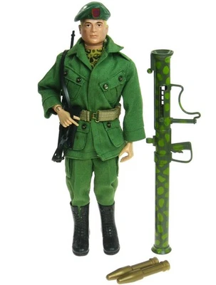 Vintage 1964 Hasbro GI Joe TM Action Soldier Green Beret w/Bazooka AT Black M16 - Image 1 of 4