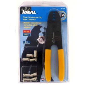 Ideal, 30-433F, Coax F-Connector, Cut Strip Crimp Kit, RG-59, RG-6 - Picture 1 of 10