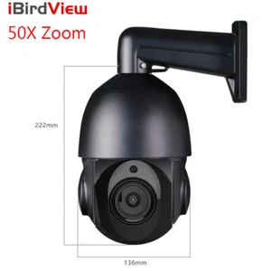 4K 8MP POE PTZ 50X Zoom IP Speed 2 Way Audio Card Slot Black Dome Camera - Picture 1 of 6