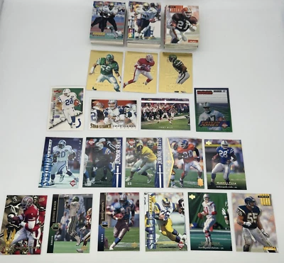 165 Card NFL Football Lot-Faulk-Jerry Rice-Hershell-Deion-Aikman-Inserts & more - Image 1 of 4