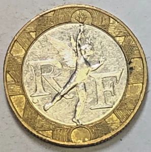 1990 France 10 Francs Coin Bimetallic - Picture 1 of 2