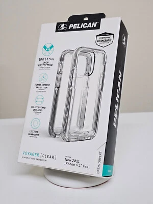 New Clear Pelican Voyager 4 Layer Case For iPhone 13 Pro 6.1" w/ Holster - Image 1 of 4
