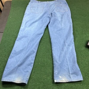 VTG Wrangler Men's Blue Jeans - USA  - 42x32 Distressed Fast Shipping - Picture 1 of 12