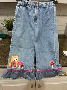 chatti patti ruffles apliqued jeans girl’s 8 - Picture 1 of 10